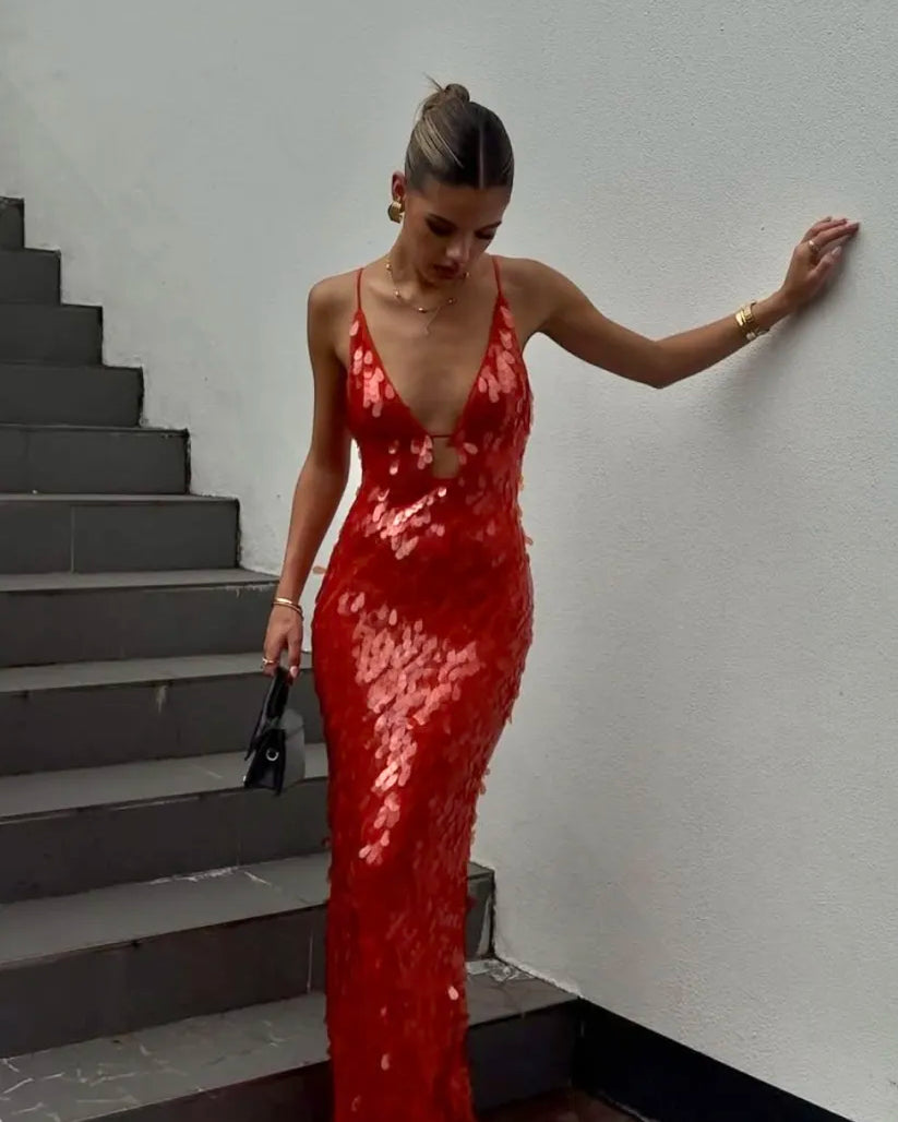 Kailani Payetli Maxi Elbise