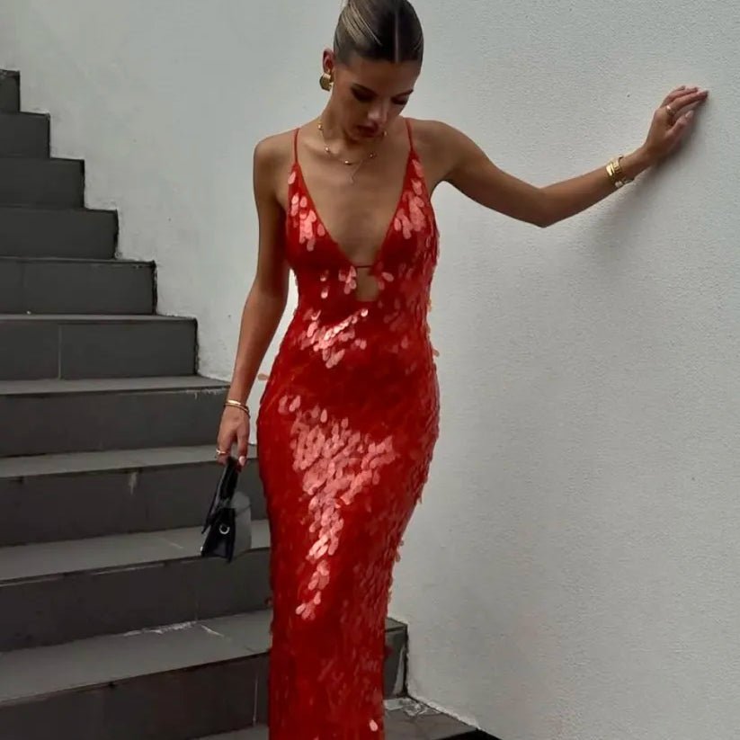 Kailani Payetli Maxi Elbise