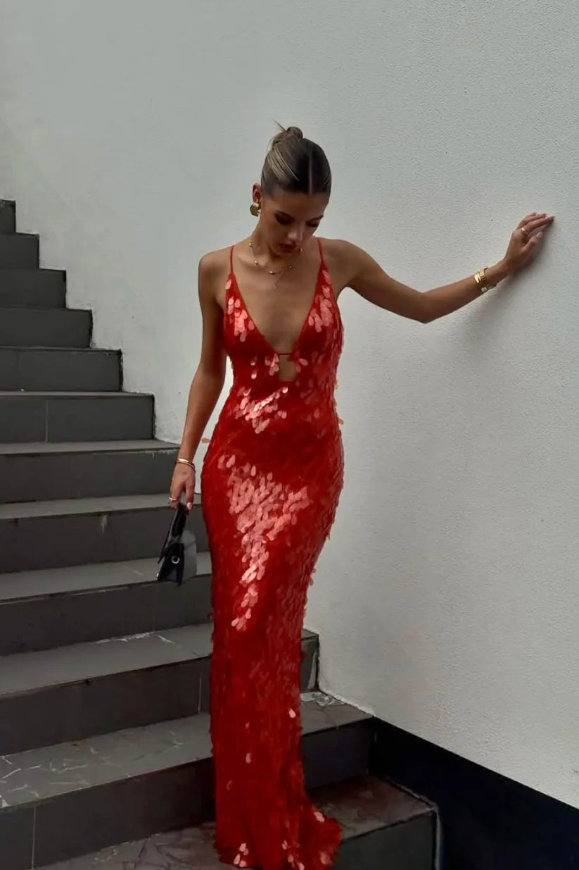 Kailani Payetli Maxi Elbise