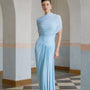 Elysia Asimetrik Pileli Maksi Elbise
