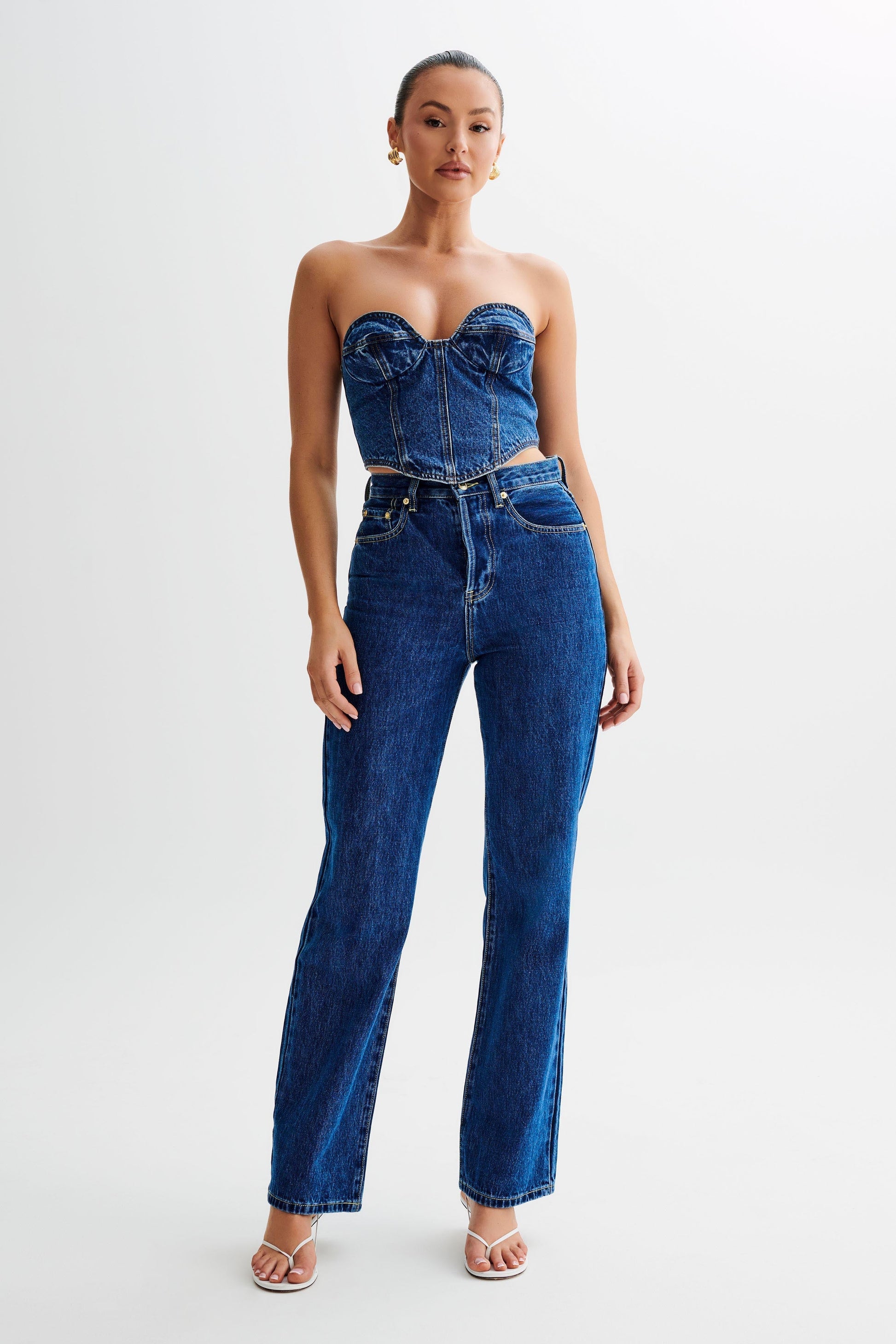 Viviane Denim Korse Üst
