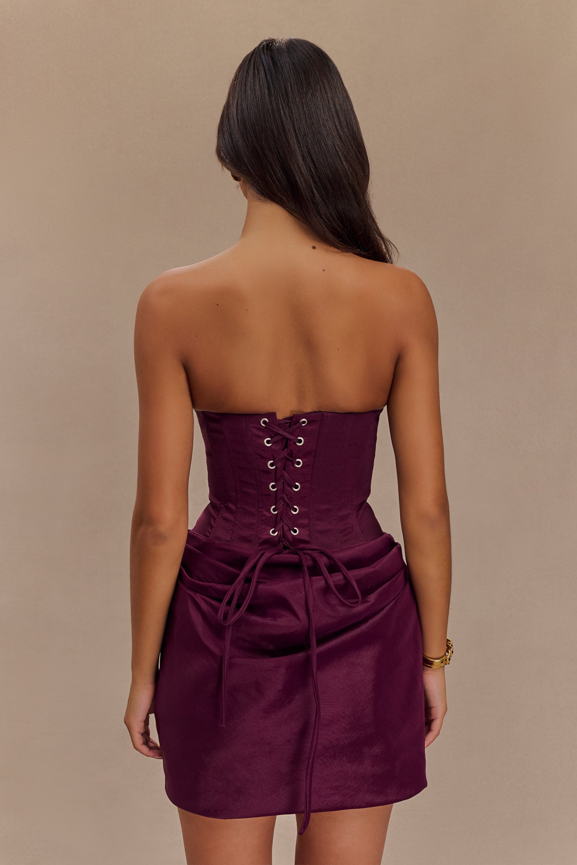 Lorisa Straplez Mini Elbise