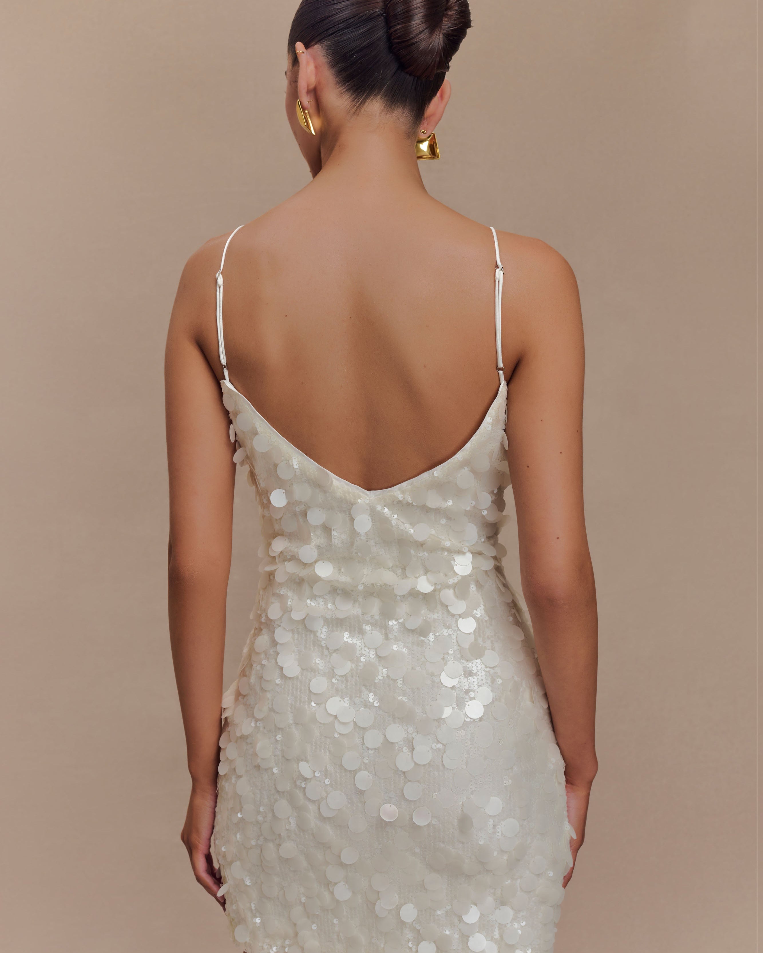 ROF Romilly Payet Mini Elbise - Fildişi