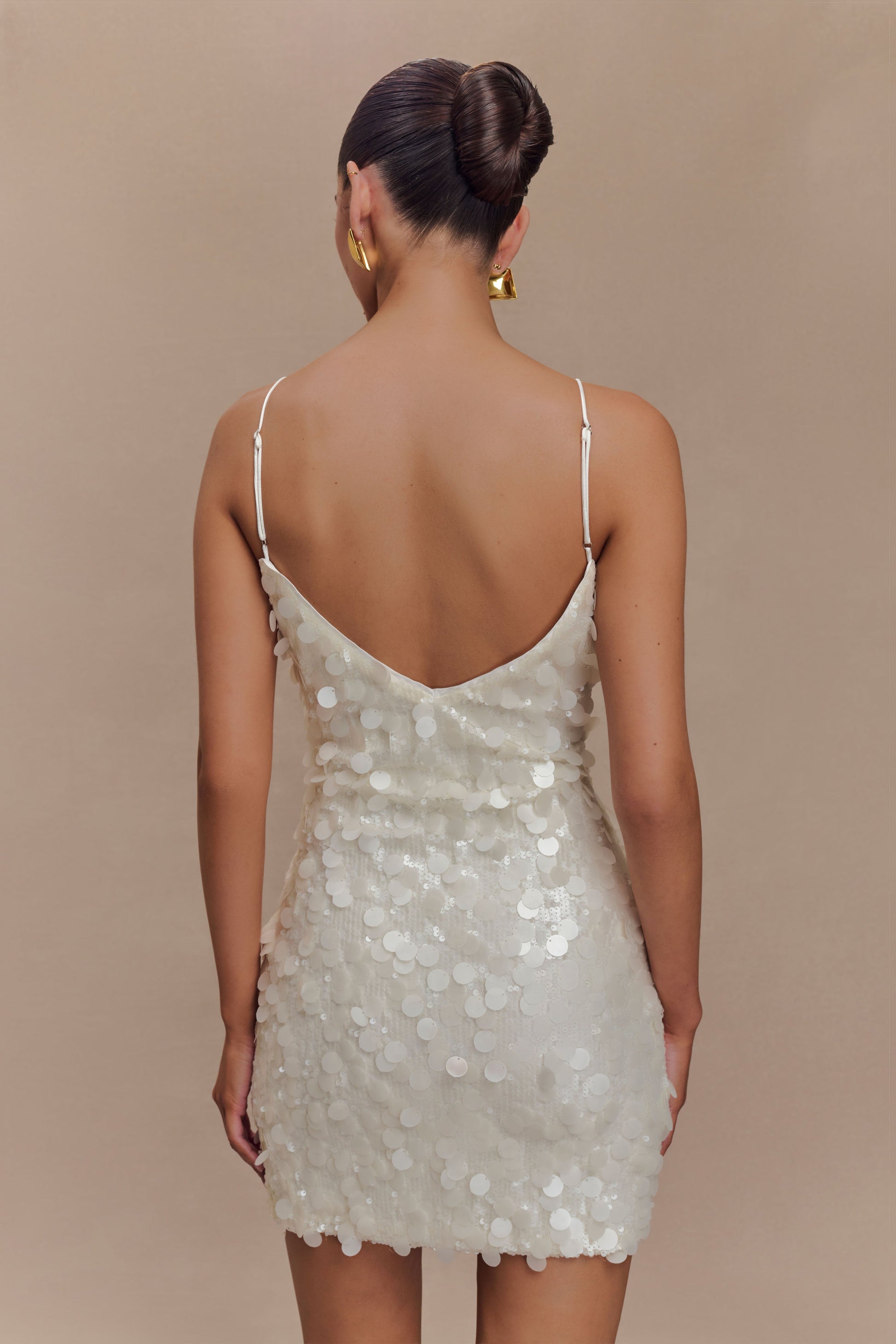 ROF Romilly Payet Mini Elbise - Fildişi