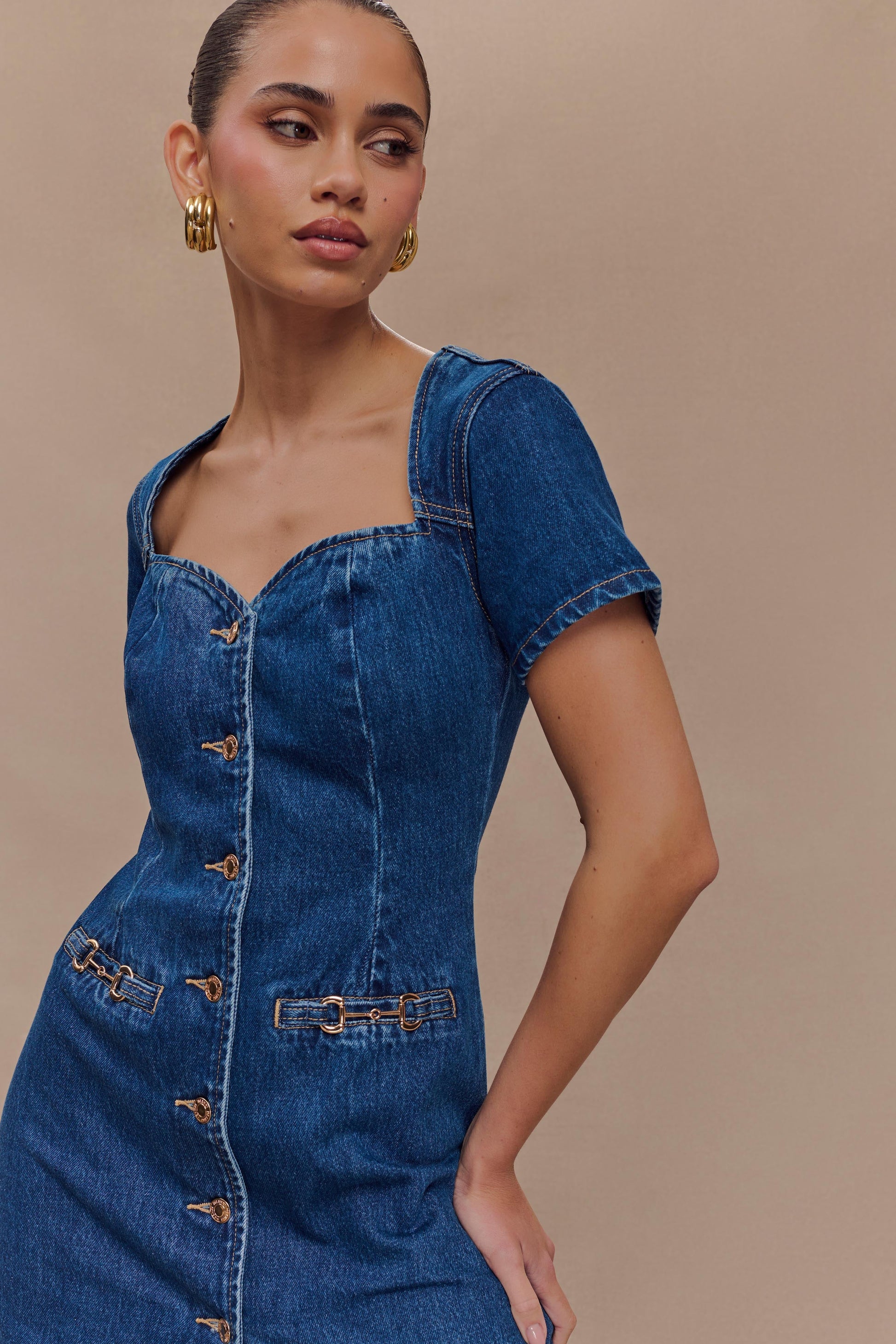 Monica Denim Mini Elbise