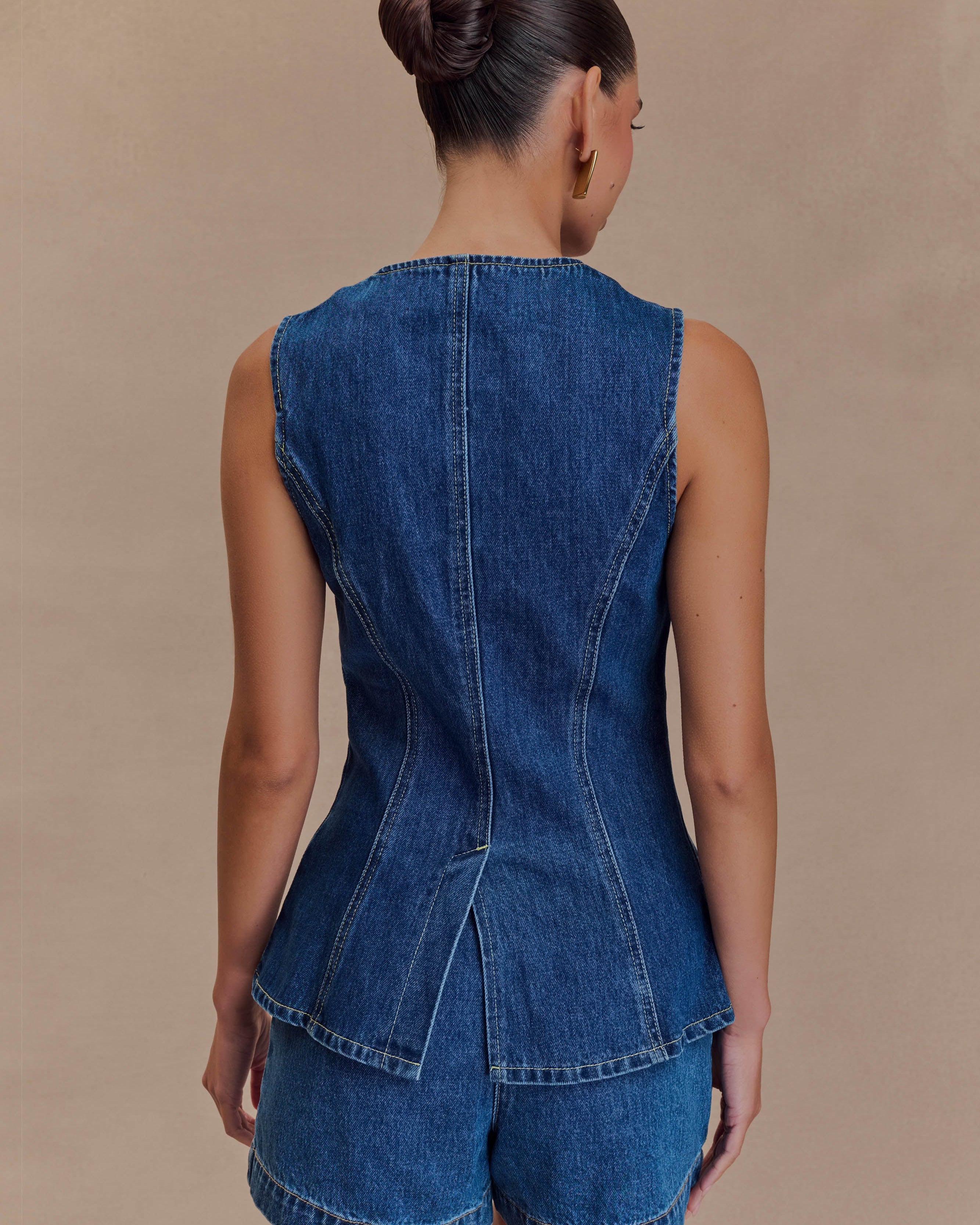 Abel Denim Düğmeli Üst