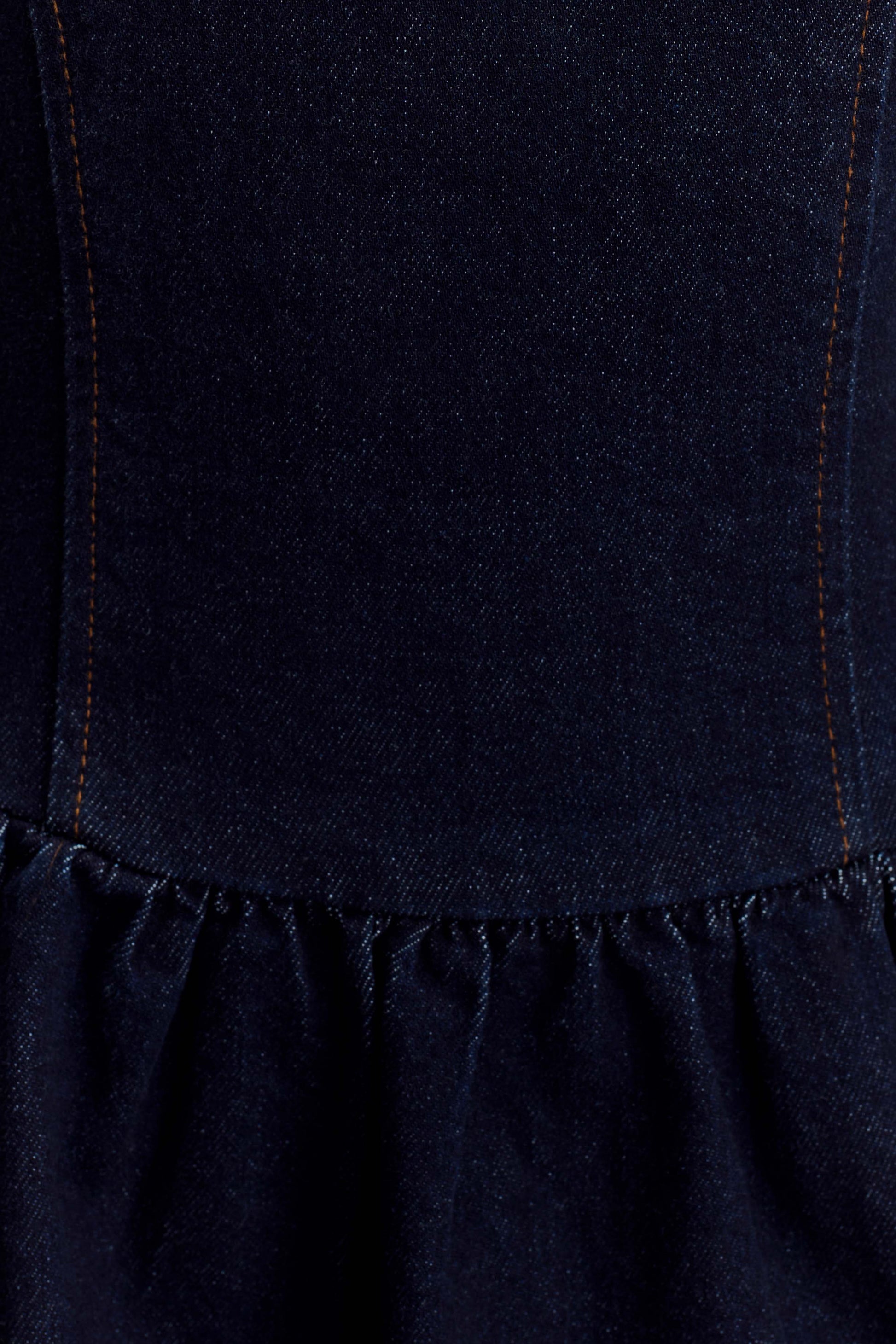 ROF Caroline Denim Boyundan Bağlamalı Midi Elbise - İndigo Mavi