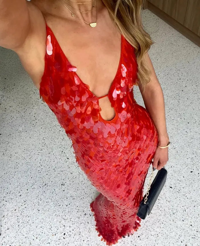 Kailani Payetli Maxi Elbise