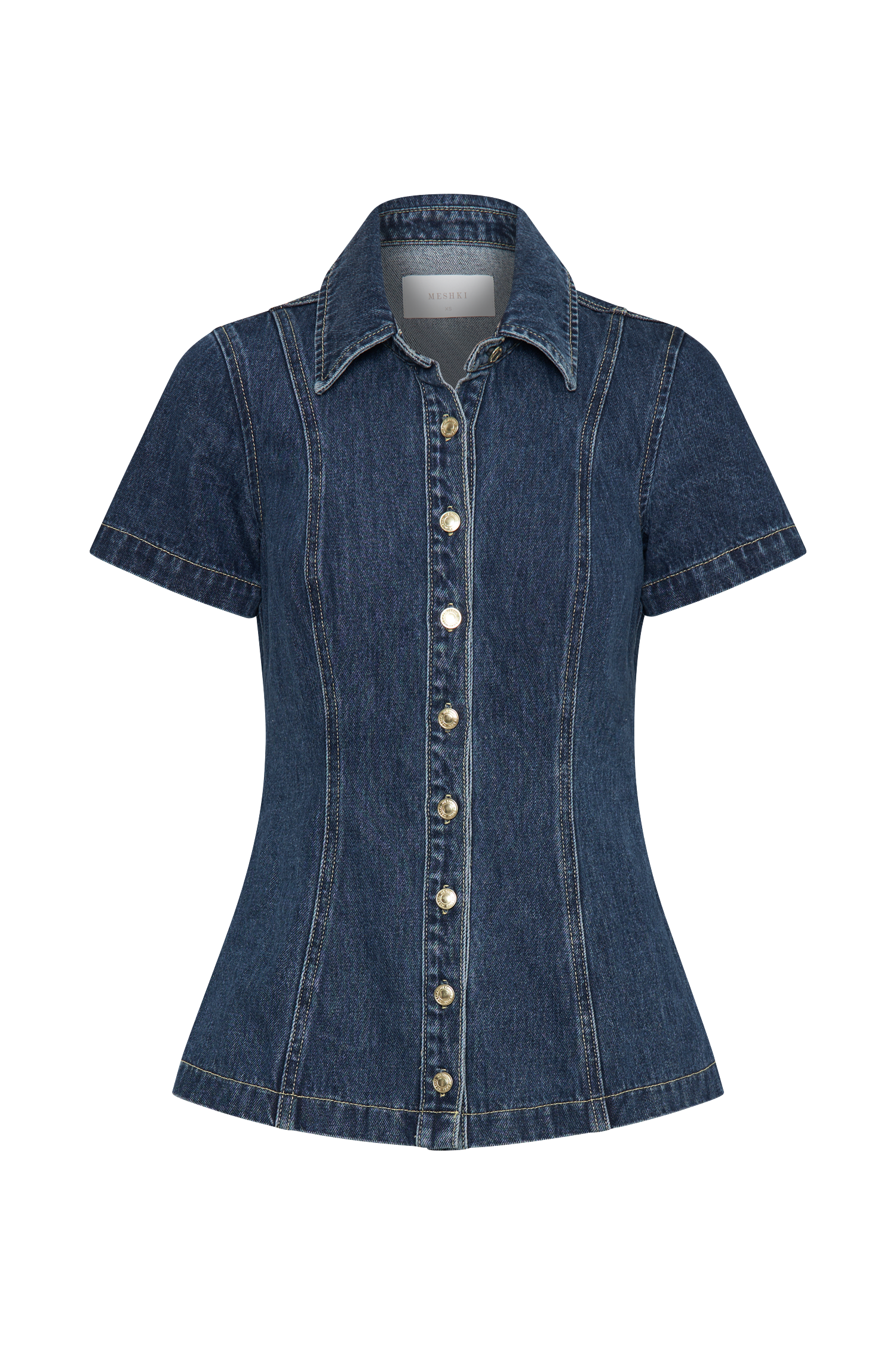 Ellie Denim Kısa Kollu Üst