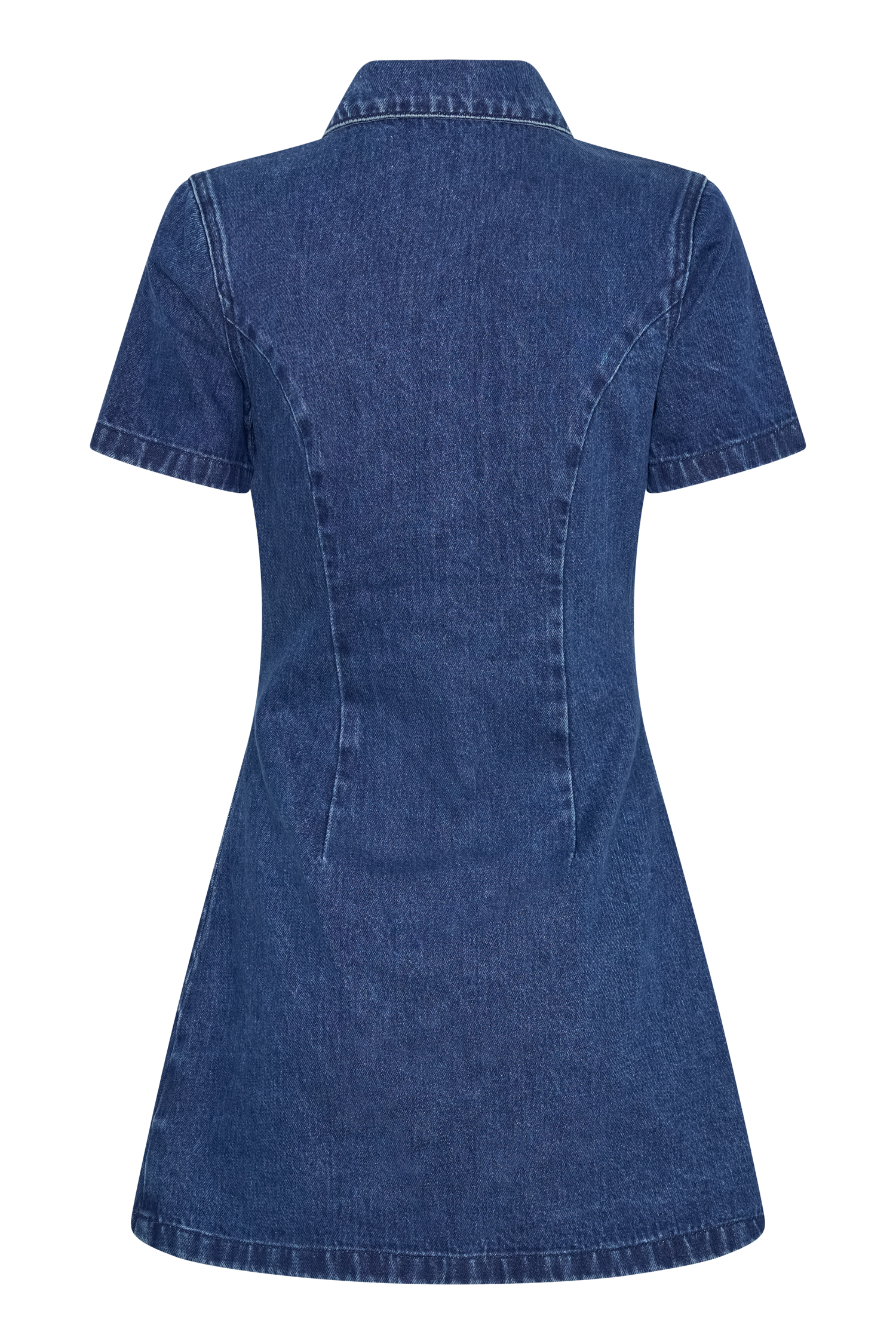 Olina Denim Düğmeli Mini Elbise