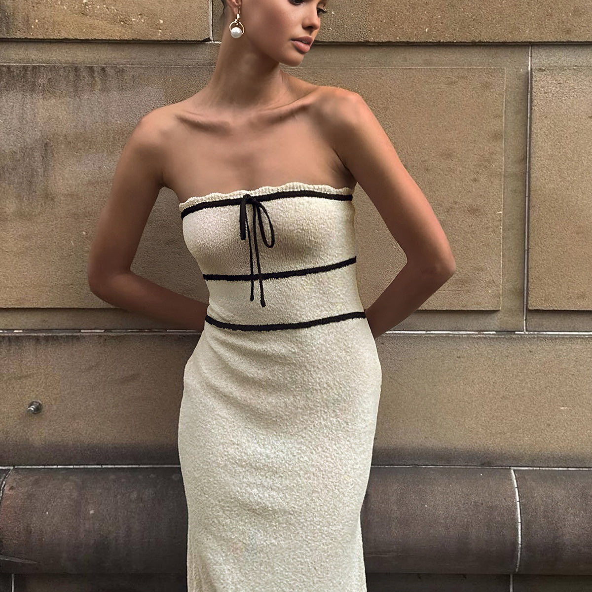 Vian Strapless Midi Elbise