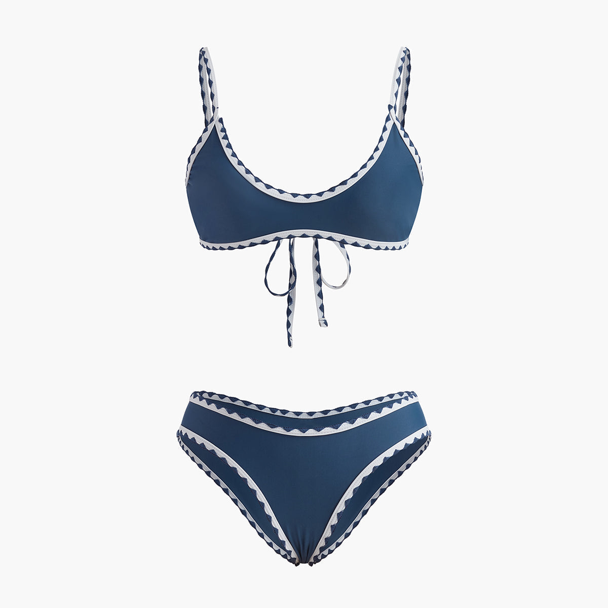 Kontrast Trim Düğümlü Bikini Seti