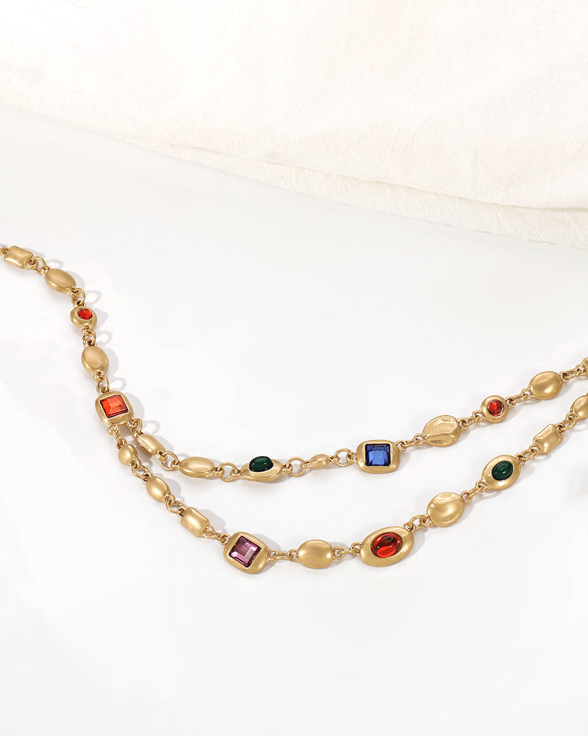 Double-Layer Colorful Beaded Necklace