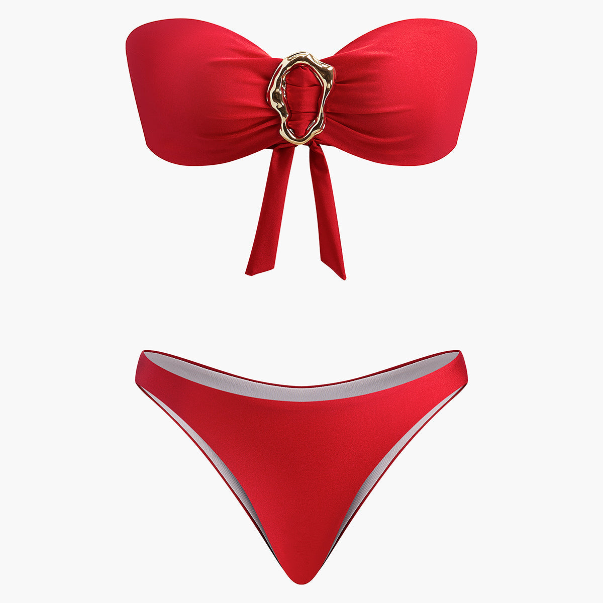 Metal Detaylı Bandeau Bikini