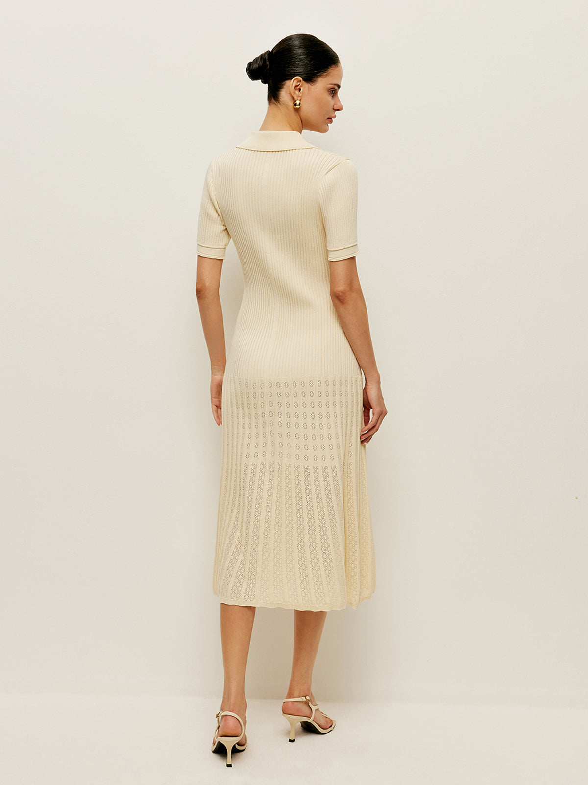 Mavre Polo Yaka Midi Elbise