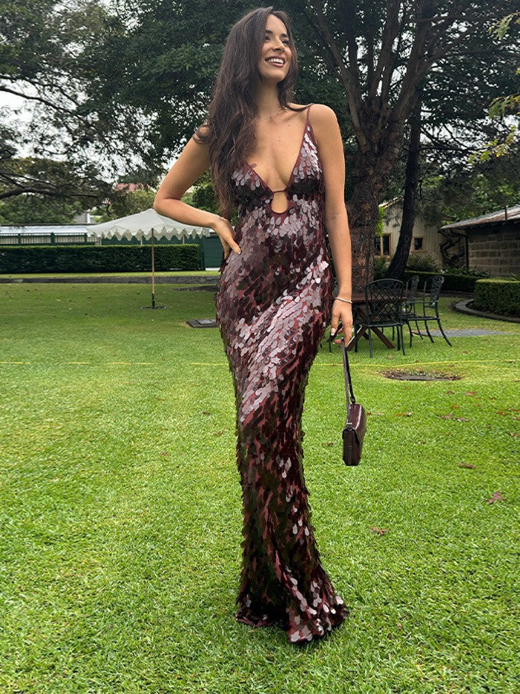 Kailani Payetli Maxi Elbise