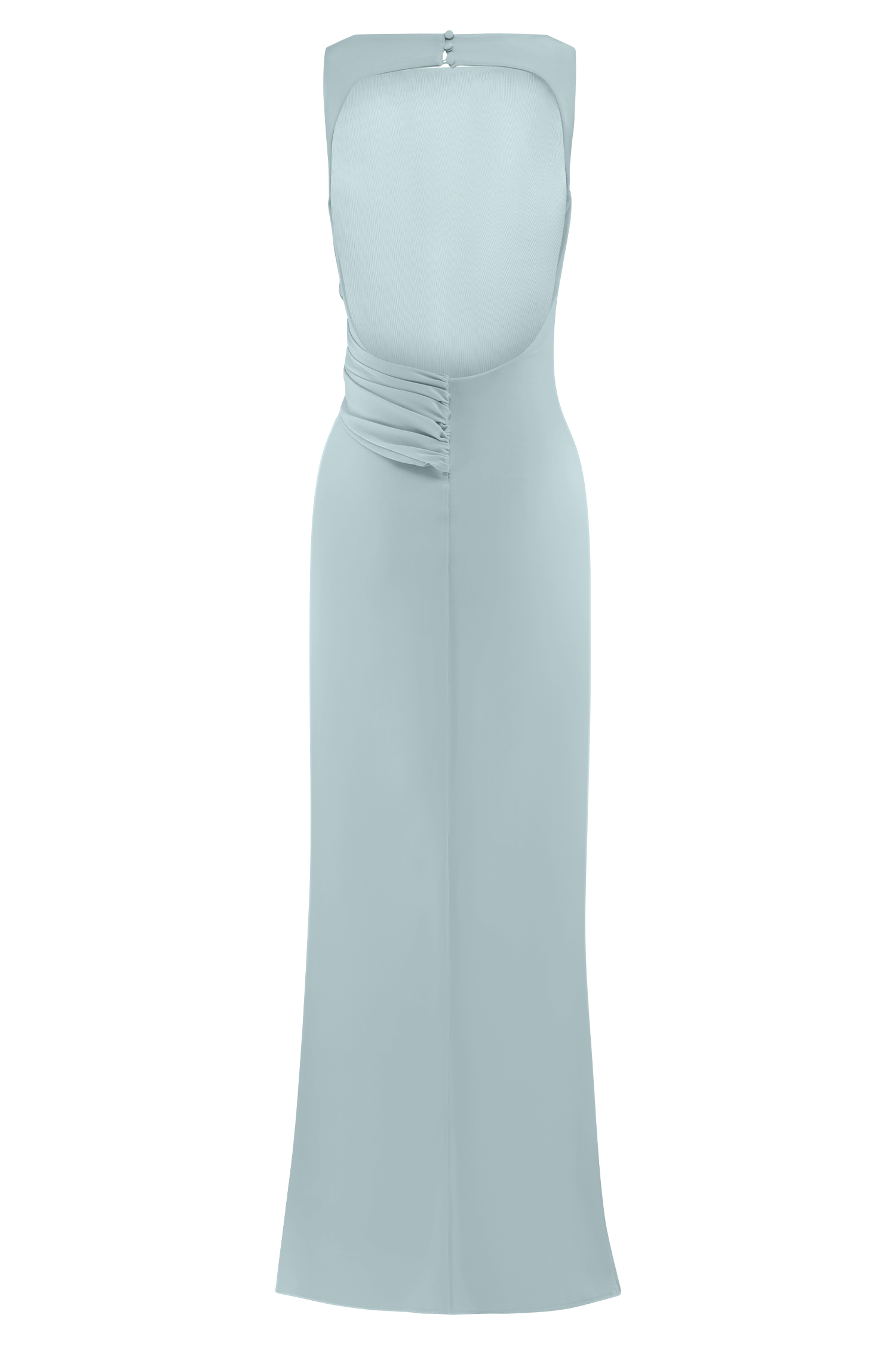 ROF Henley Slinky Drape Maxi Elbise - Soluk Mavi