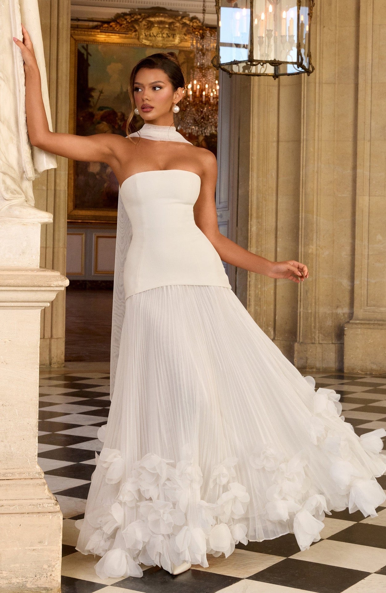 Florienne 3D Cicek Detayli Maxi Elbise
