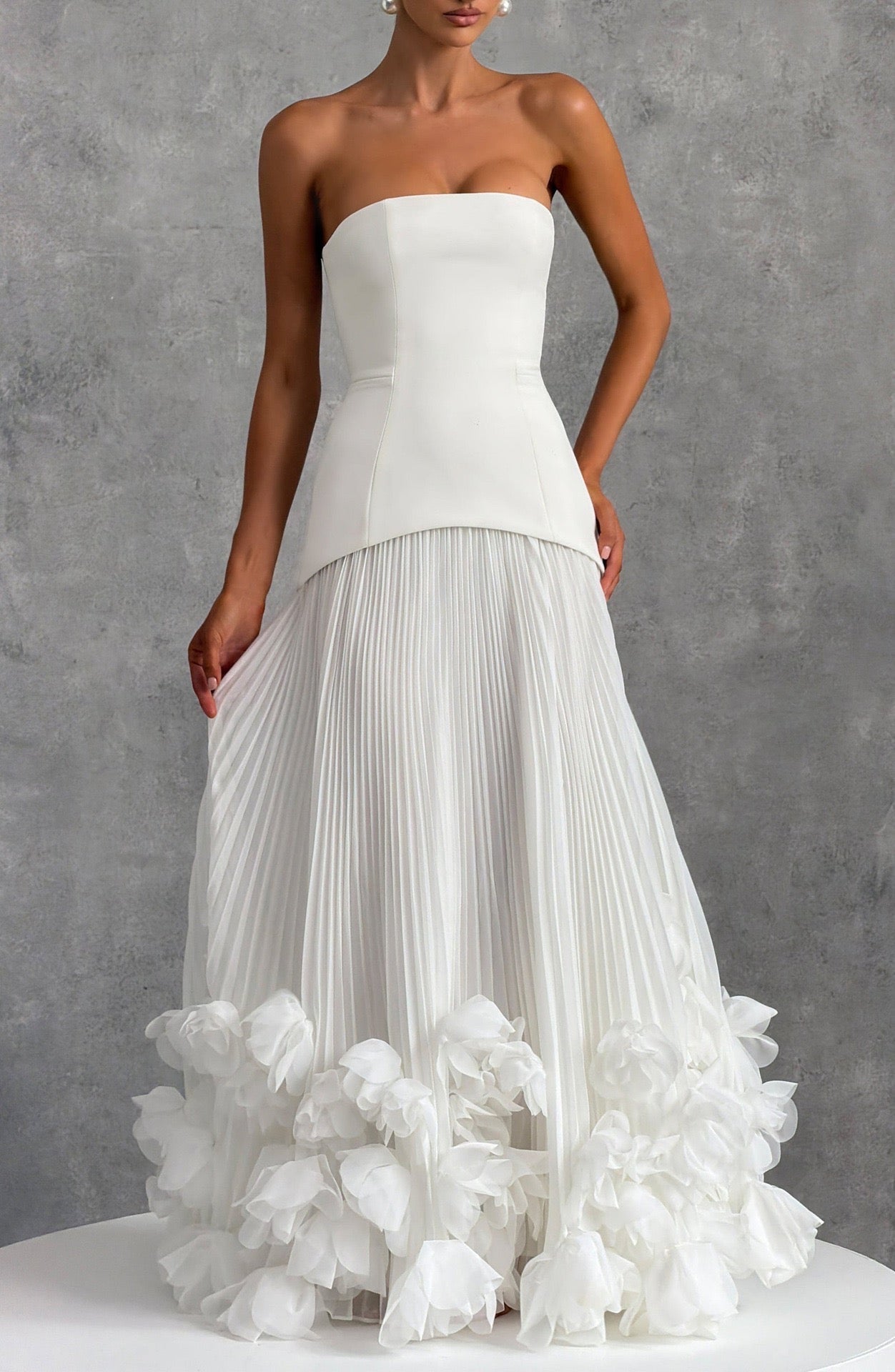 Florienne 3D Cicek Detayli Maxi Elbise