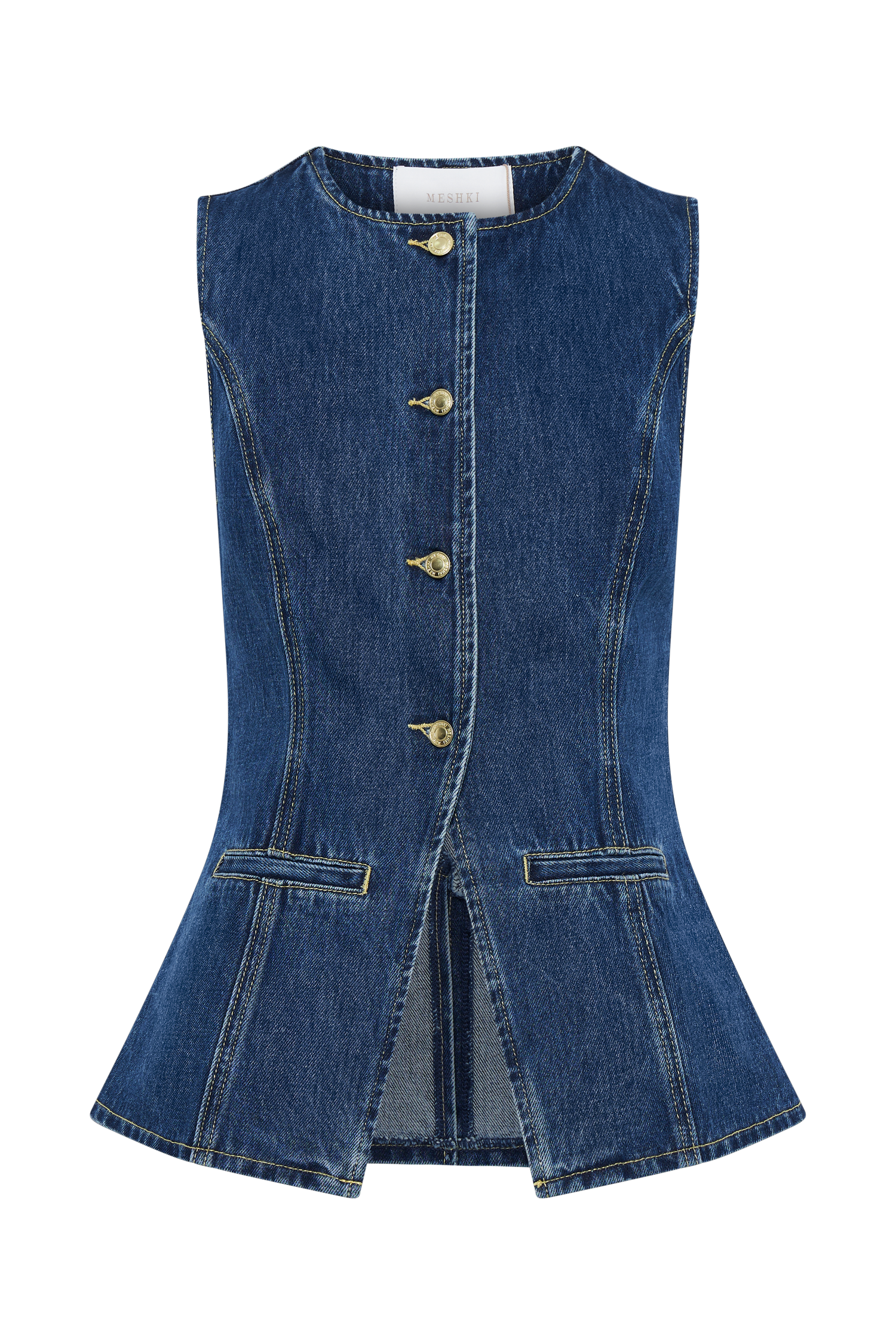 Abel Denim Düğmeli Üst