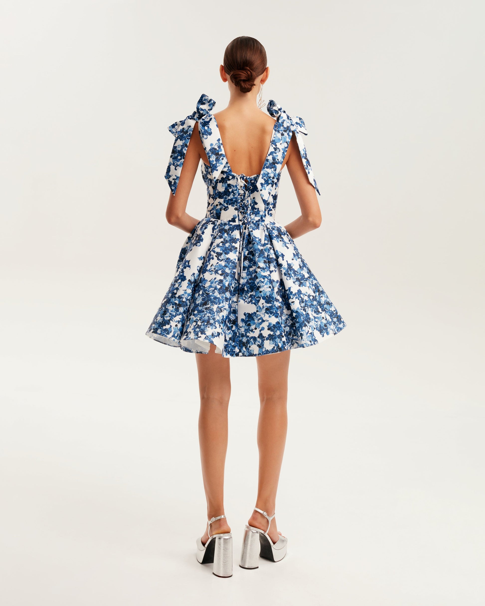 Midnight Bloom Mini Elbise
