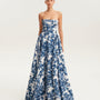Ethereal Blossom Strapless Maxi Elbise
