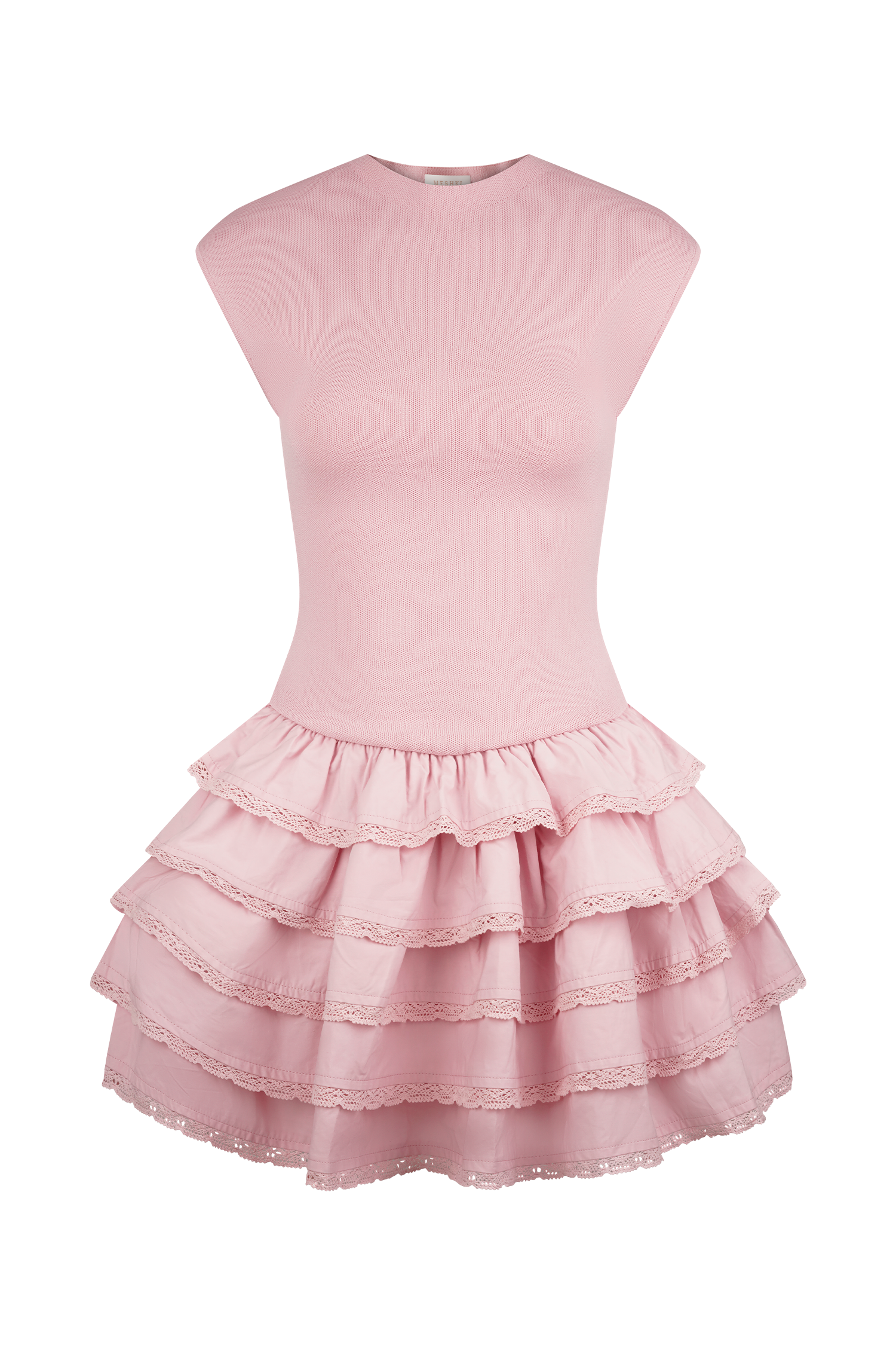 Maeve Fırfırlı Örgü Mini Elbise