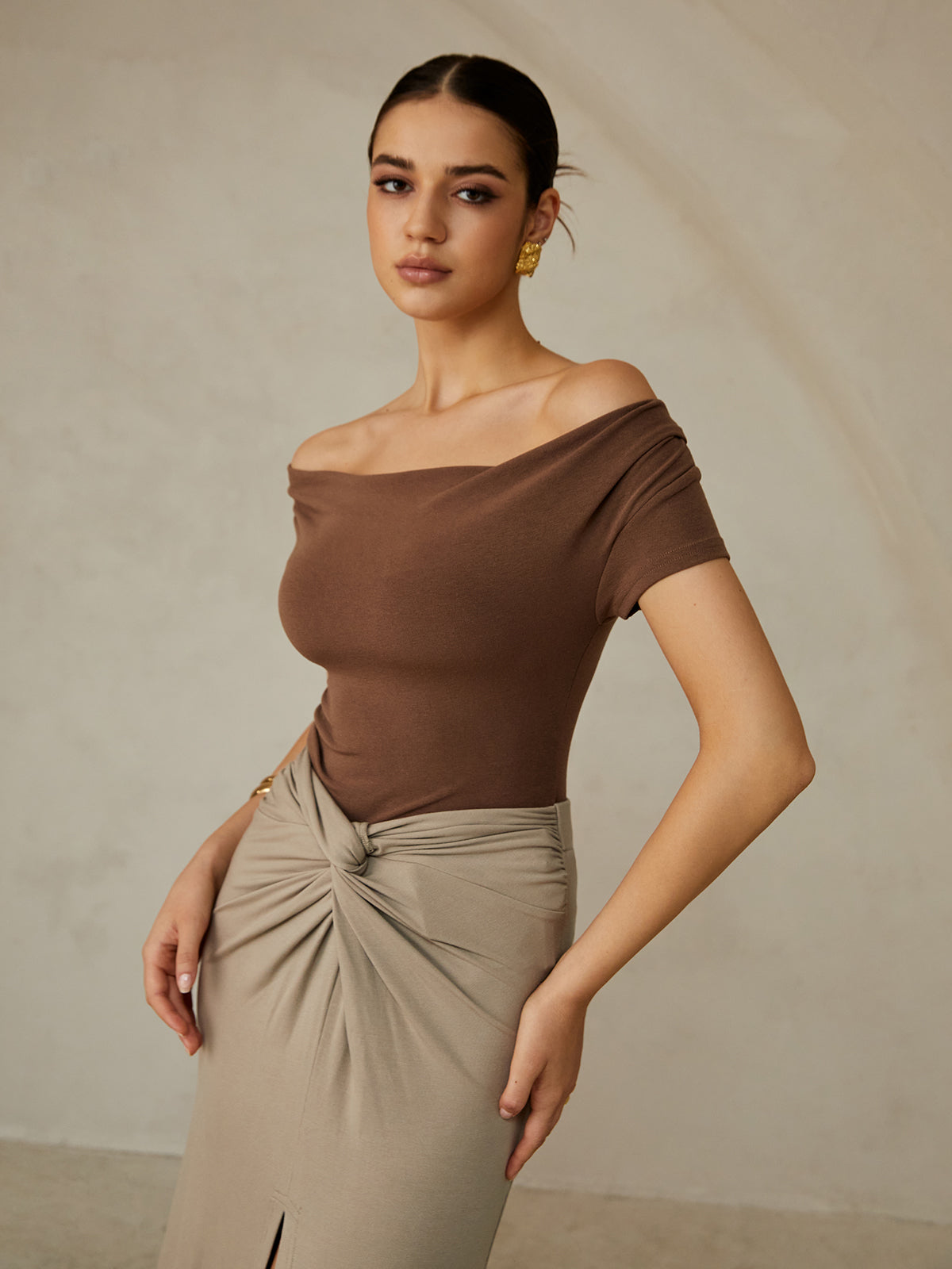 Desert Glow Omzu Açık Bluz