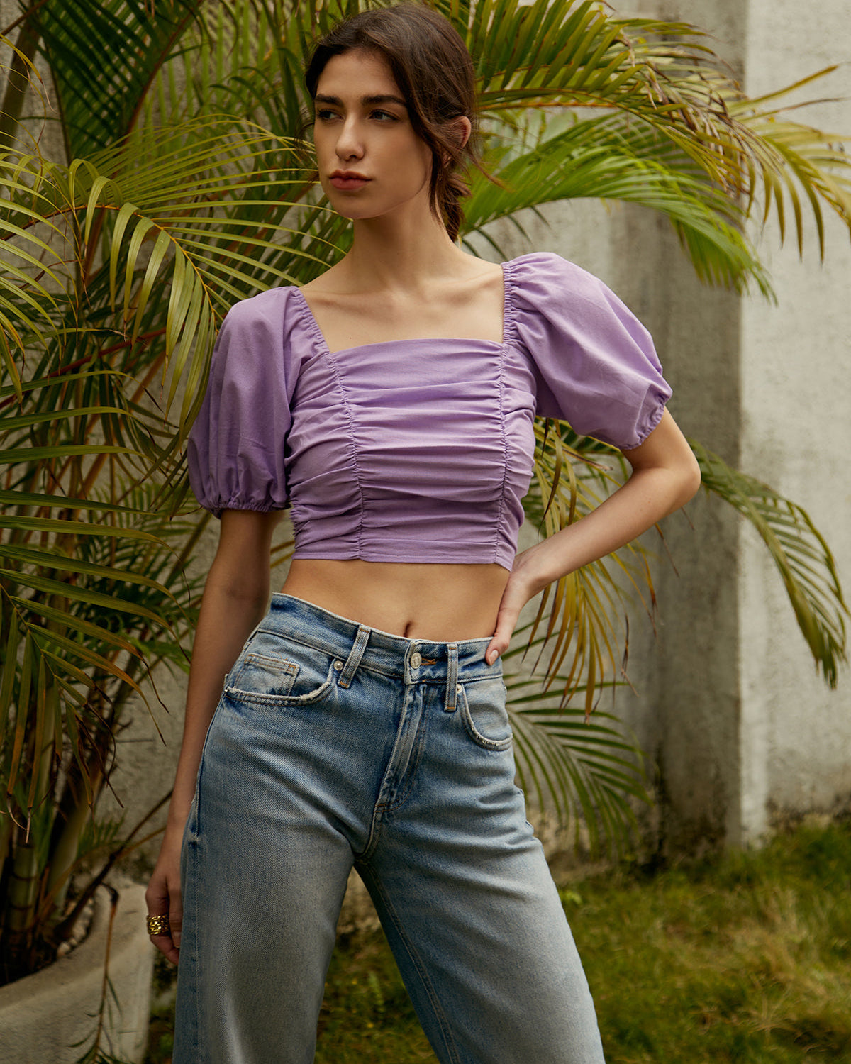 Lavender Crop Bluz