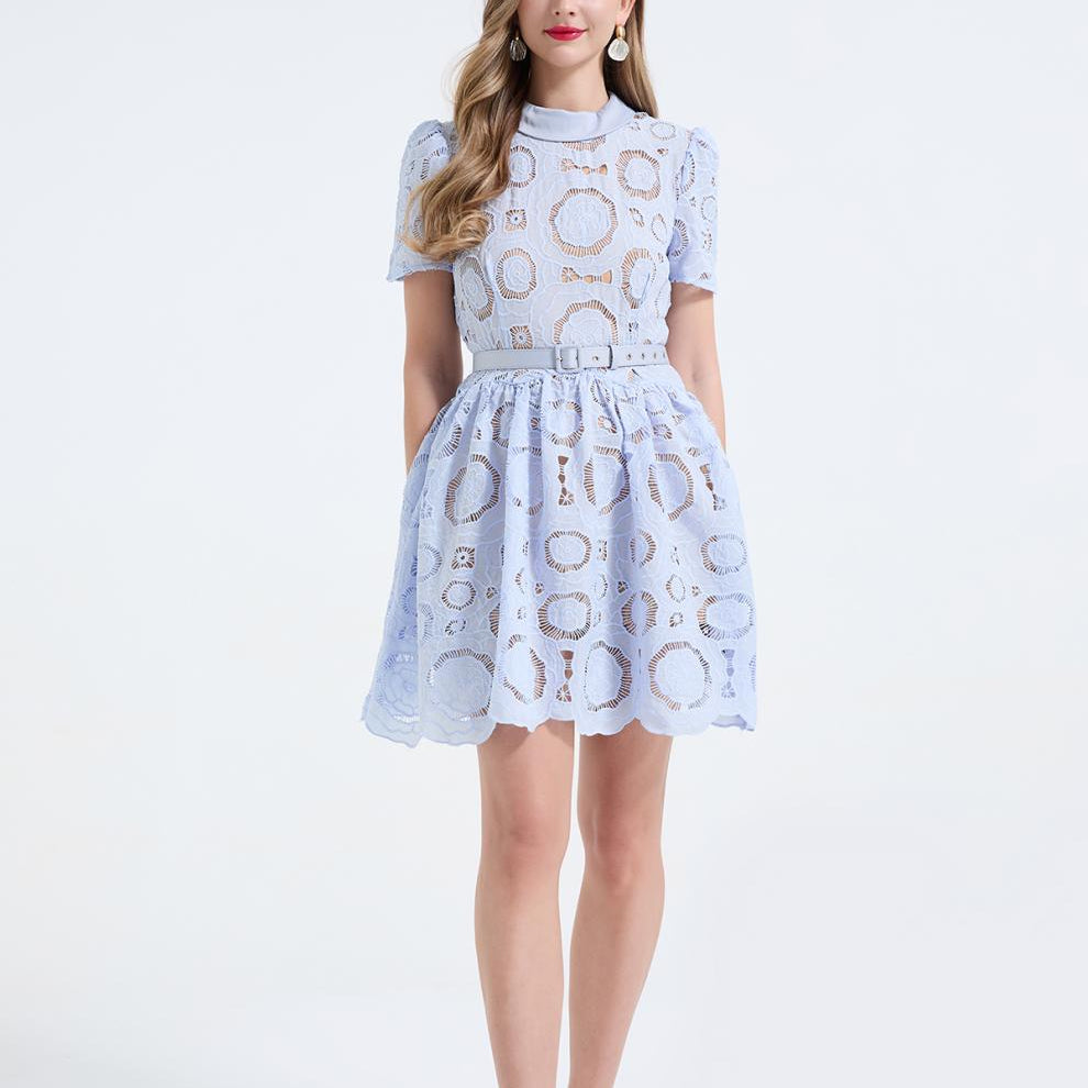 Flora Dantel Mini Elbise