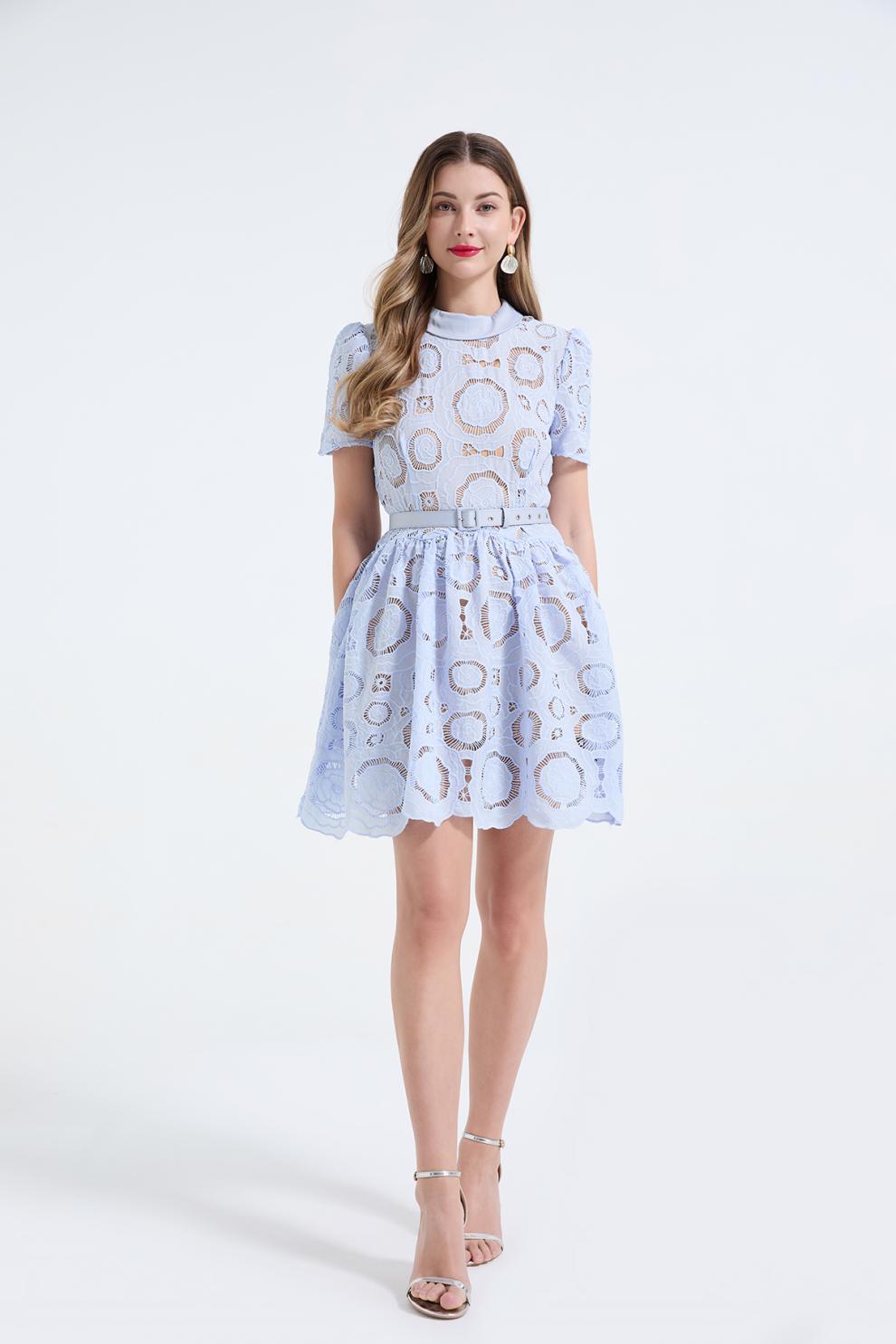 Flora Dantel Mini Elbise