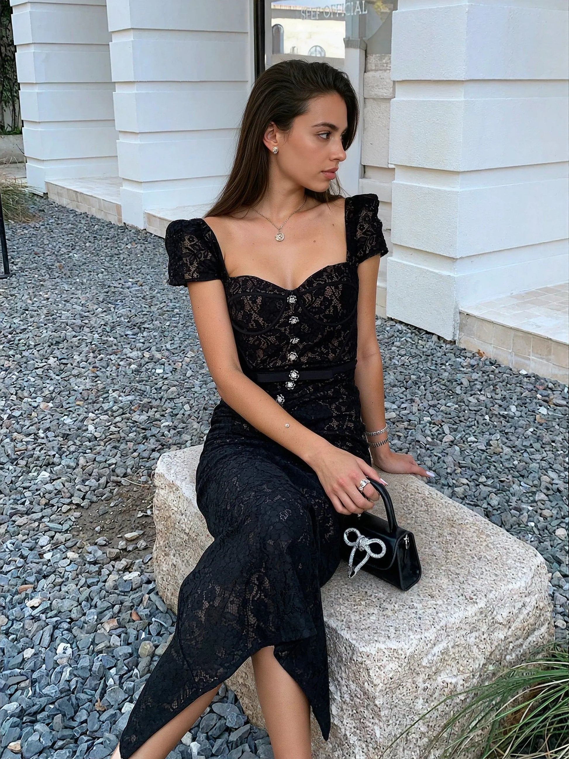 Lurevia Dantel Elbise