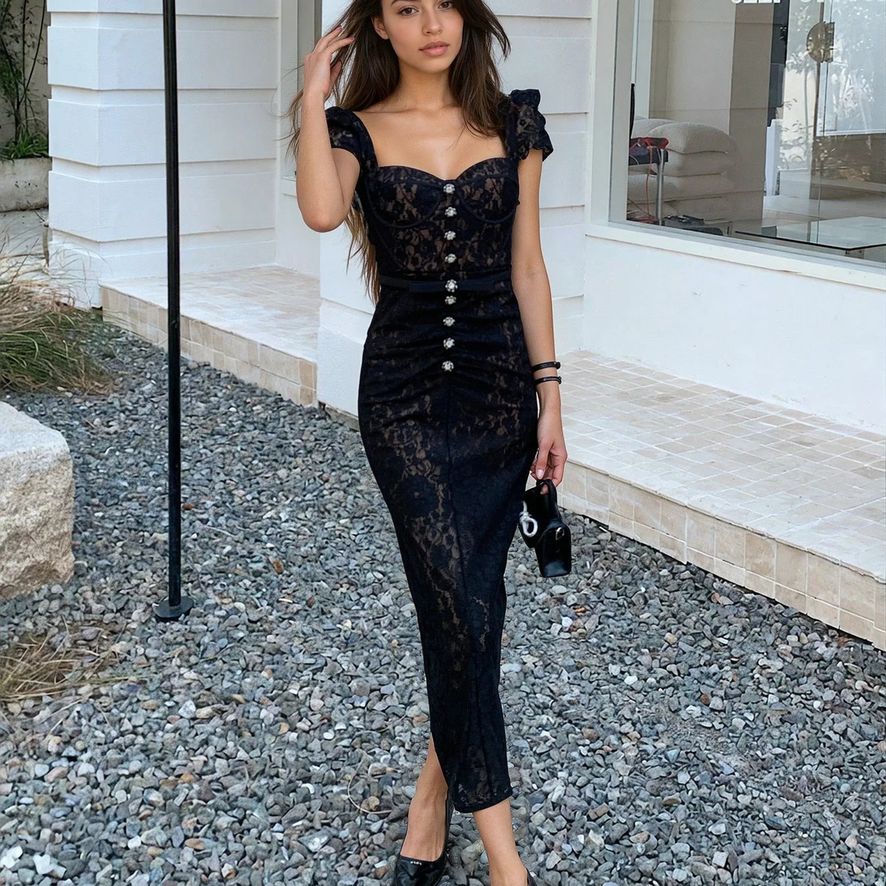 Lurevia Dantel Elbise