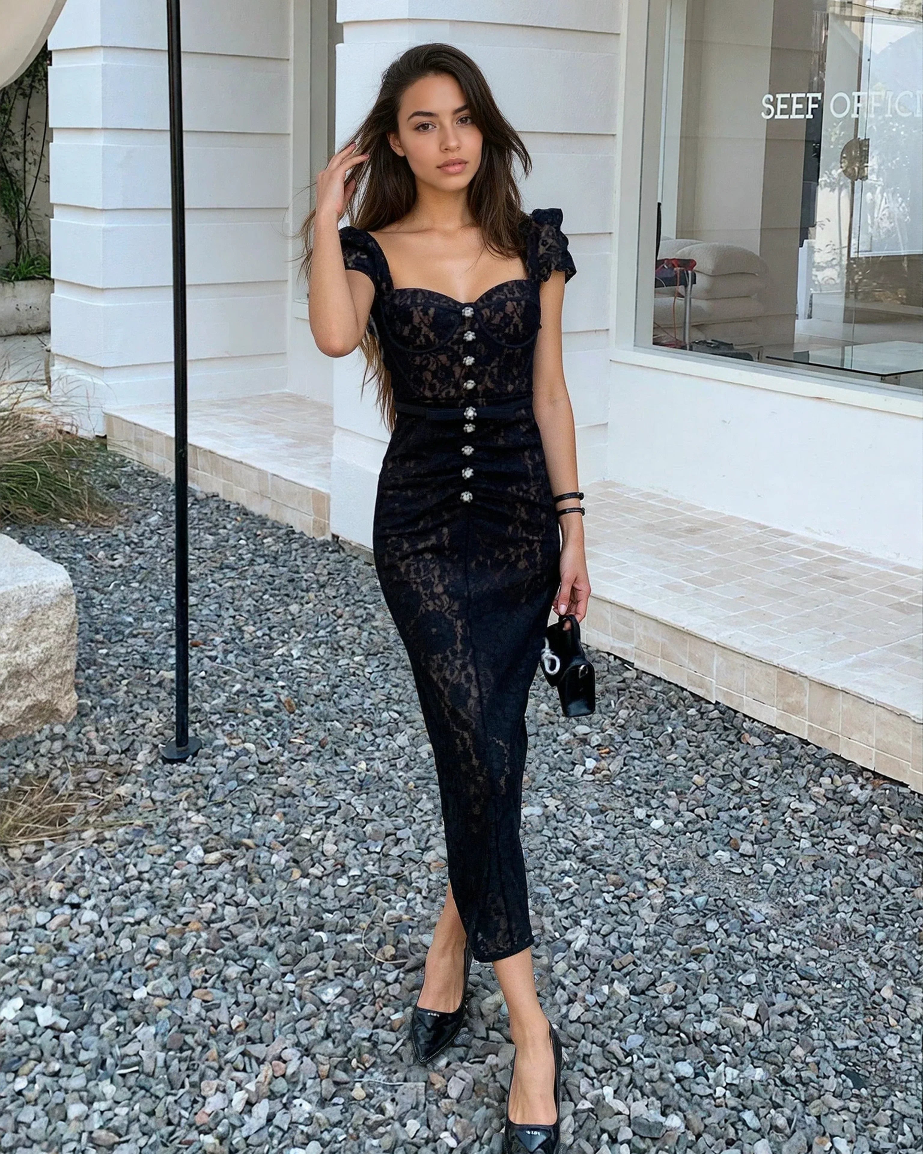 Lurevia Dantel Elbise