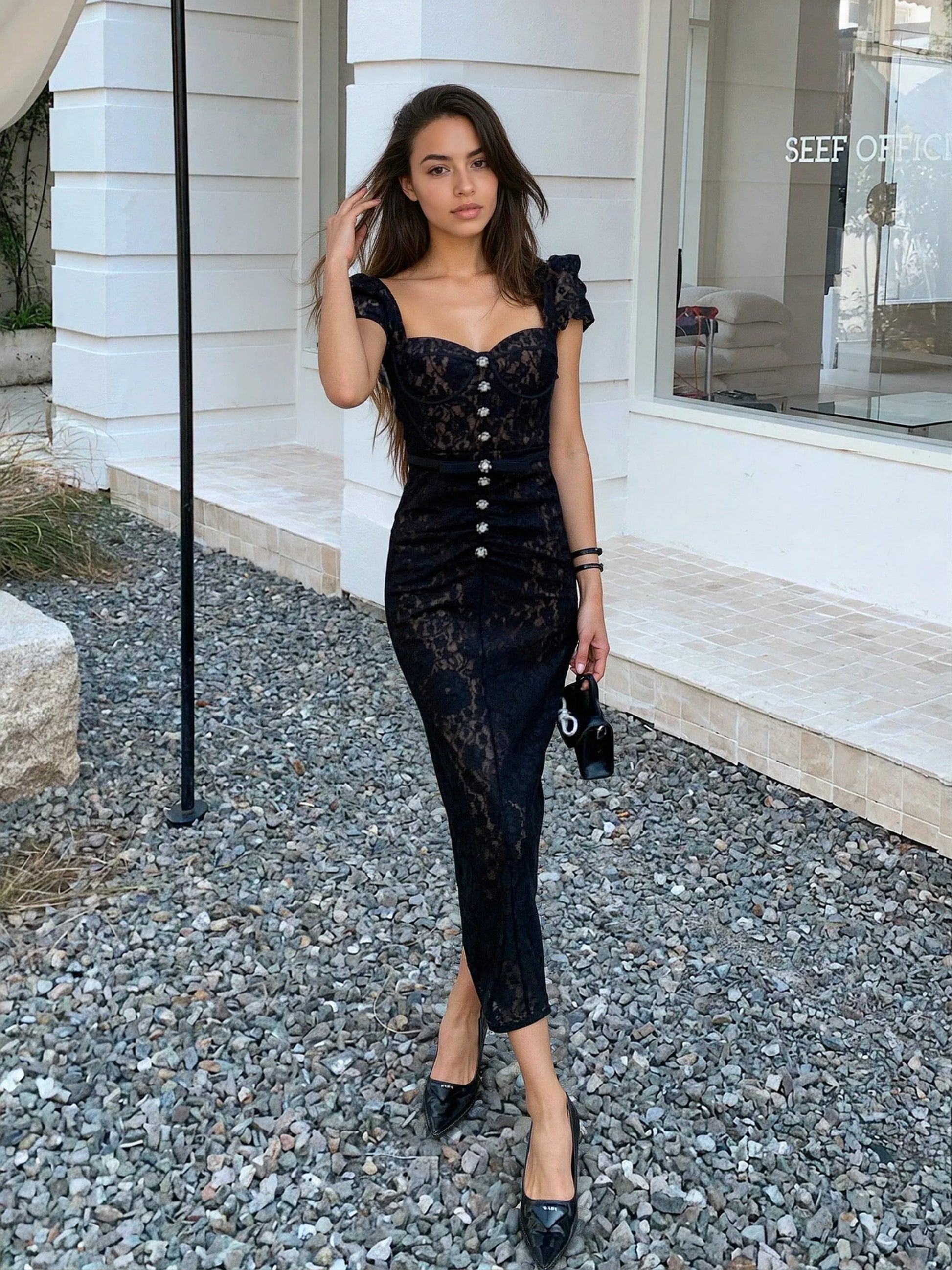 Lurevia Dantel Elbise
