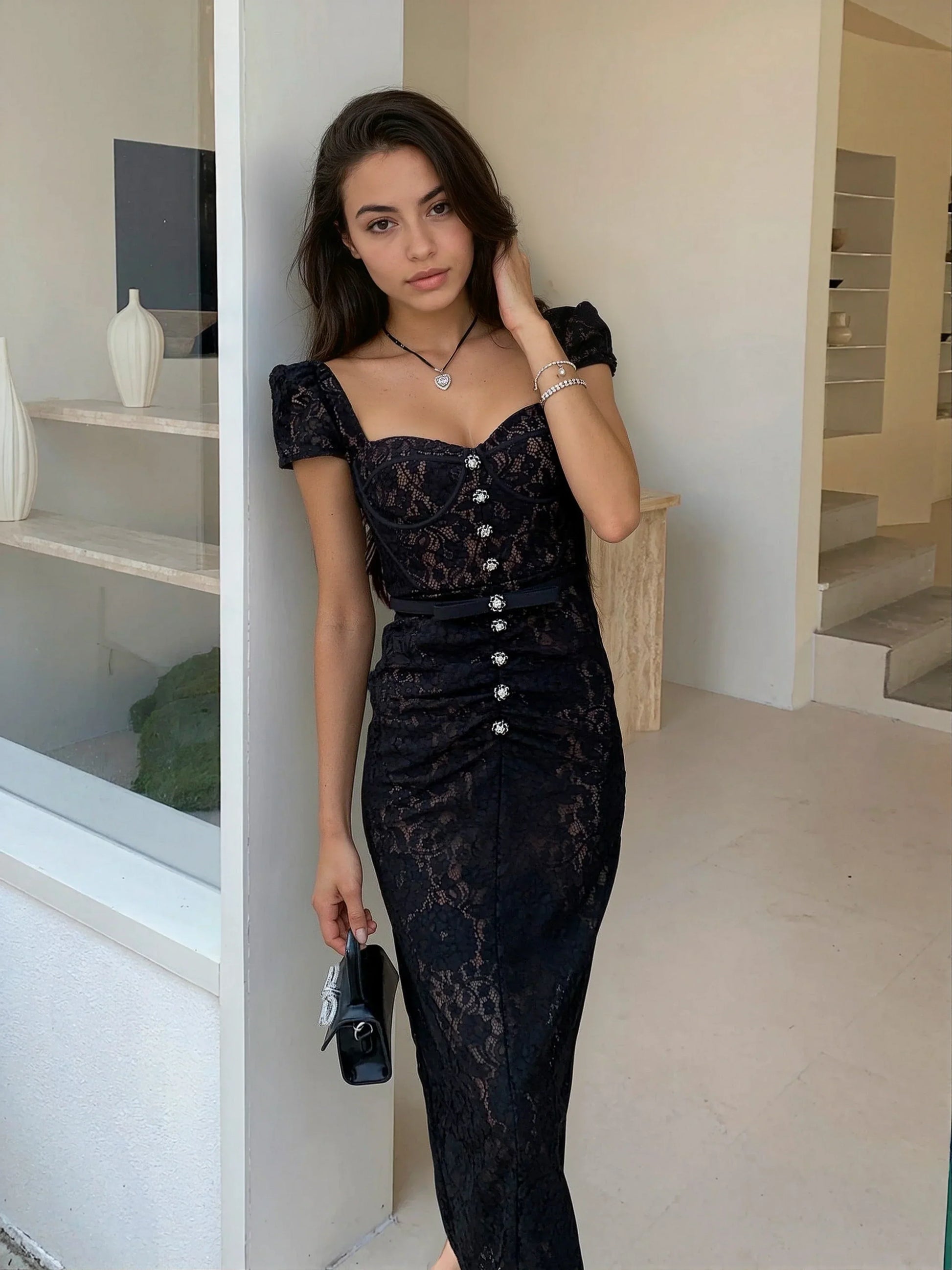 Lurevia Dantel Elbise