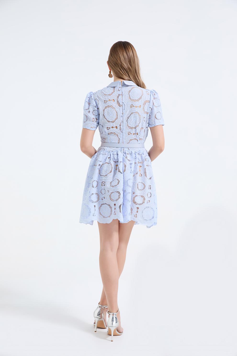 Flora Dantel Mini Elbise