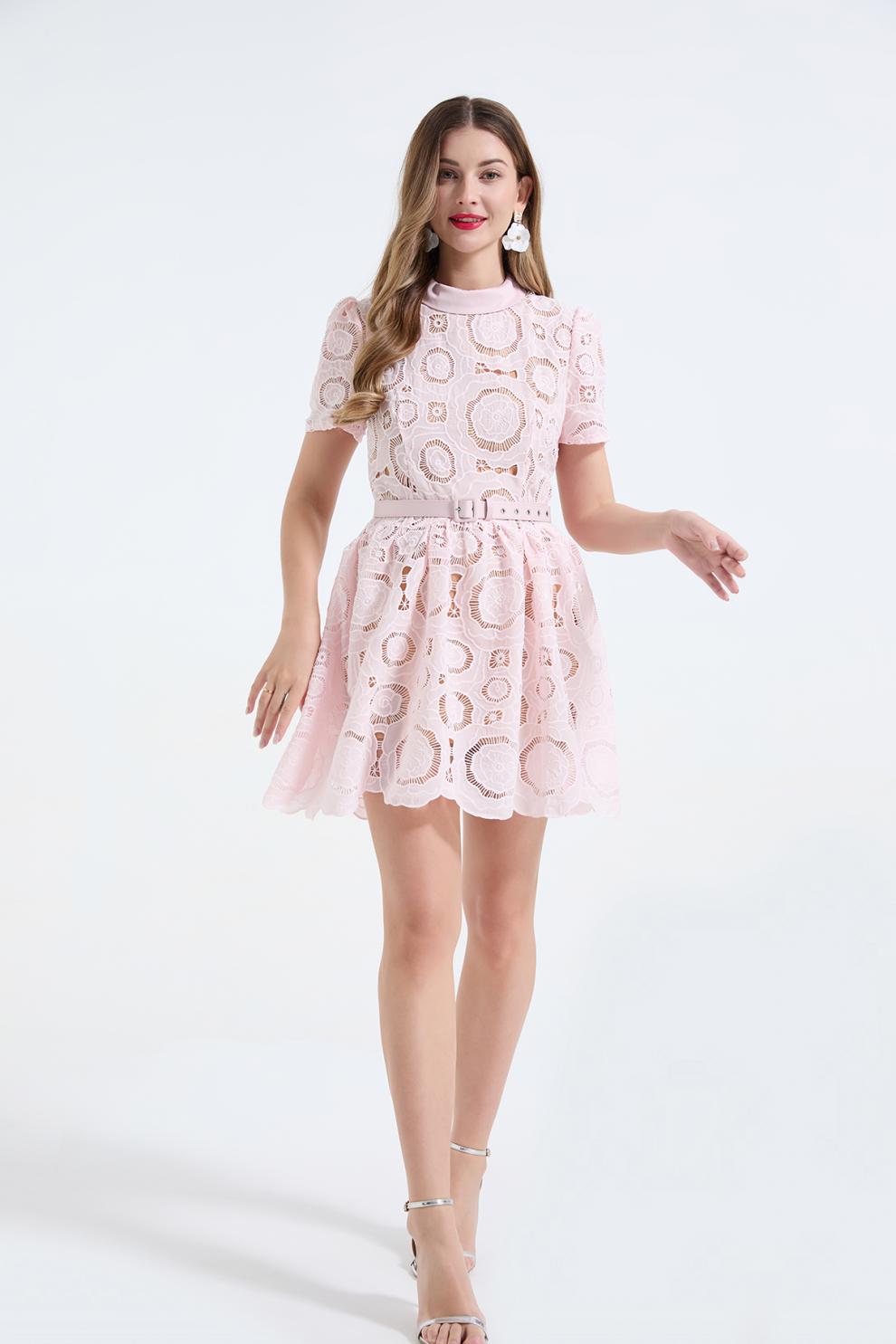 Flora Dantel Mini Elbise