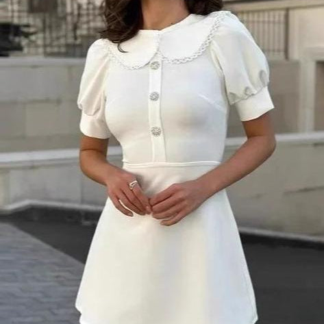 Amelie Vintage Bebe Yaka Mini Elbise