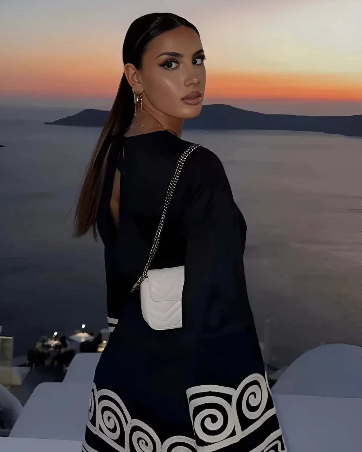 Khloe Uzun Kollu Mini Elbise