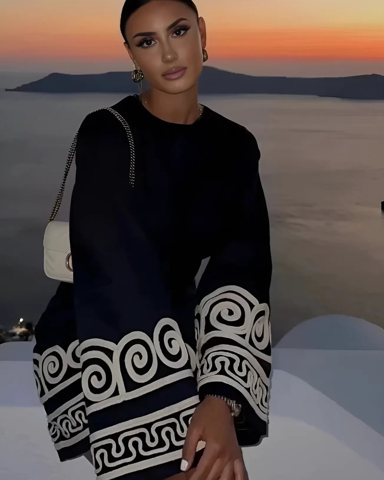 Khloe Uzun Kollu Mini Elbise