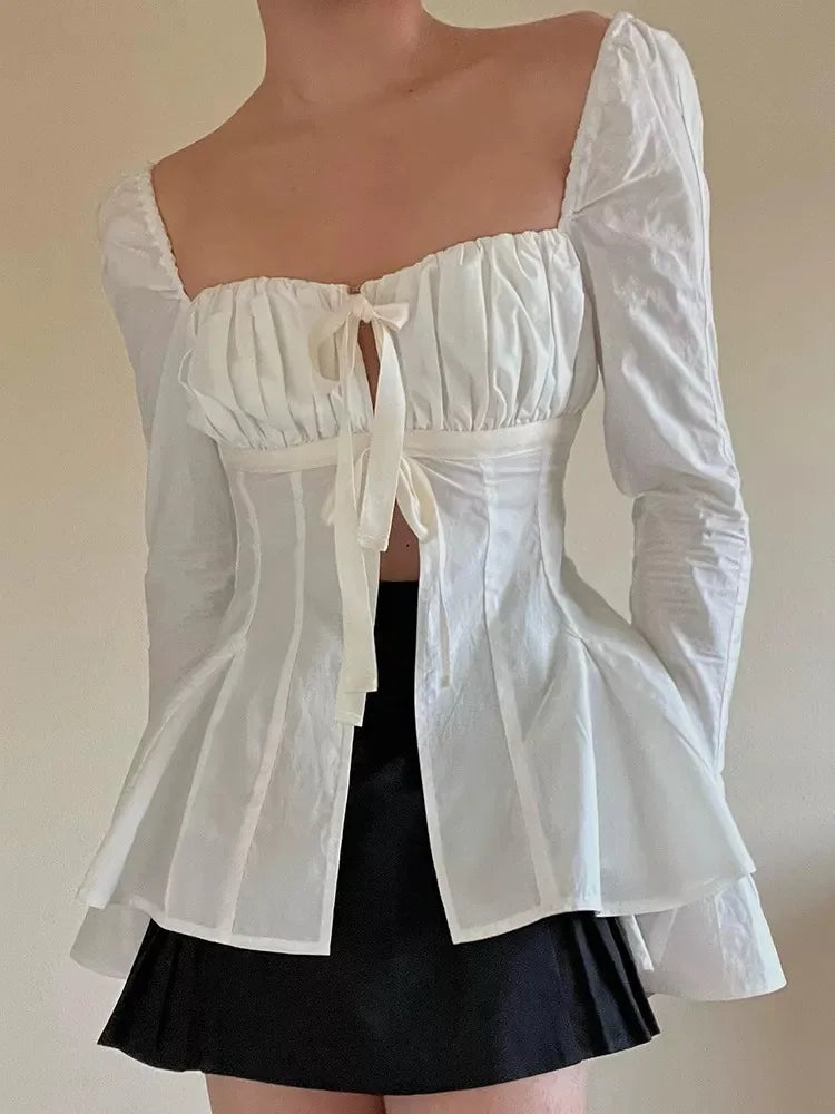 Fransız Model Bağlamalı Bluz