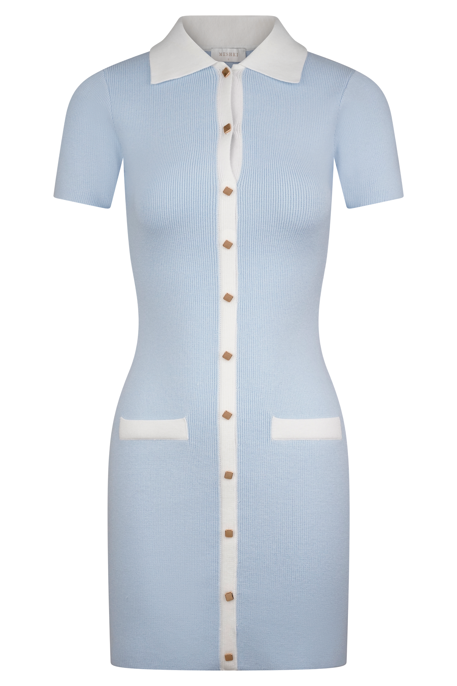 Alise Kontrast Mini Elbise