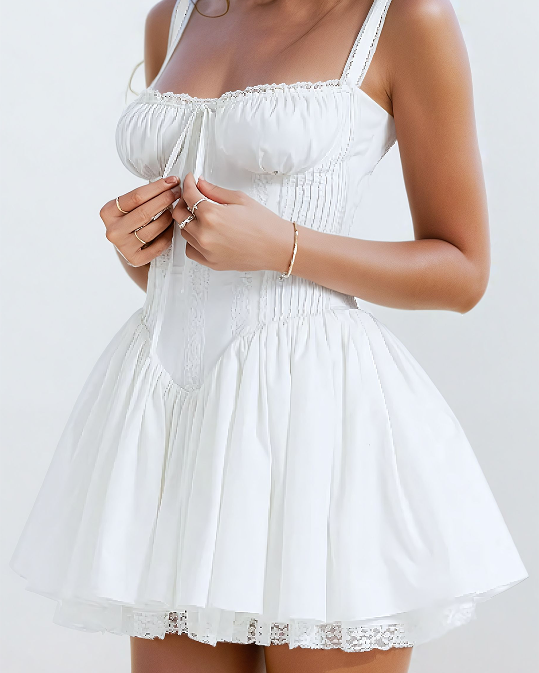Lace Slip Mini Elbise