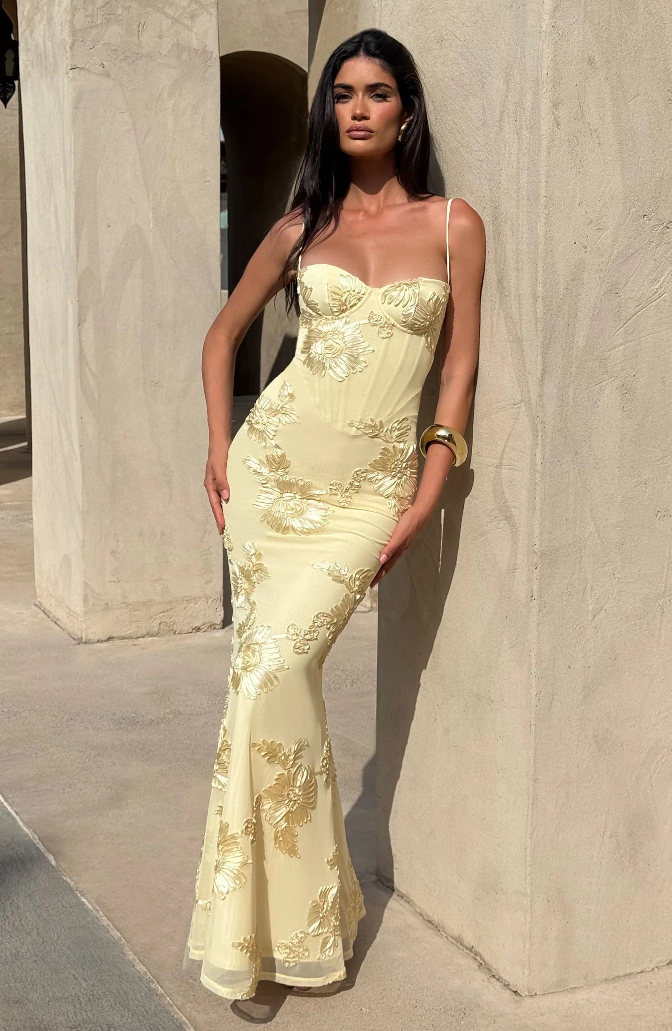 Eirene Çiçekli Maxi Elbise