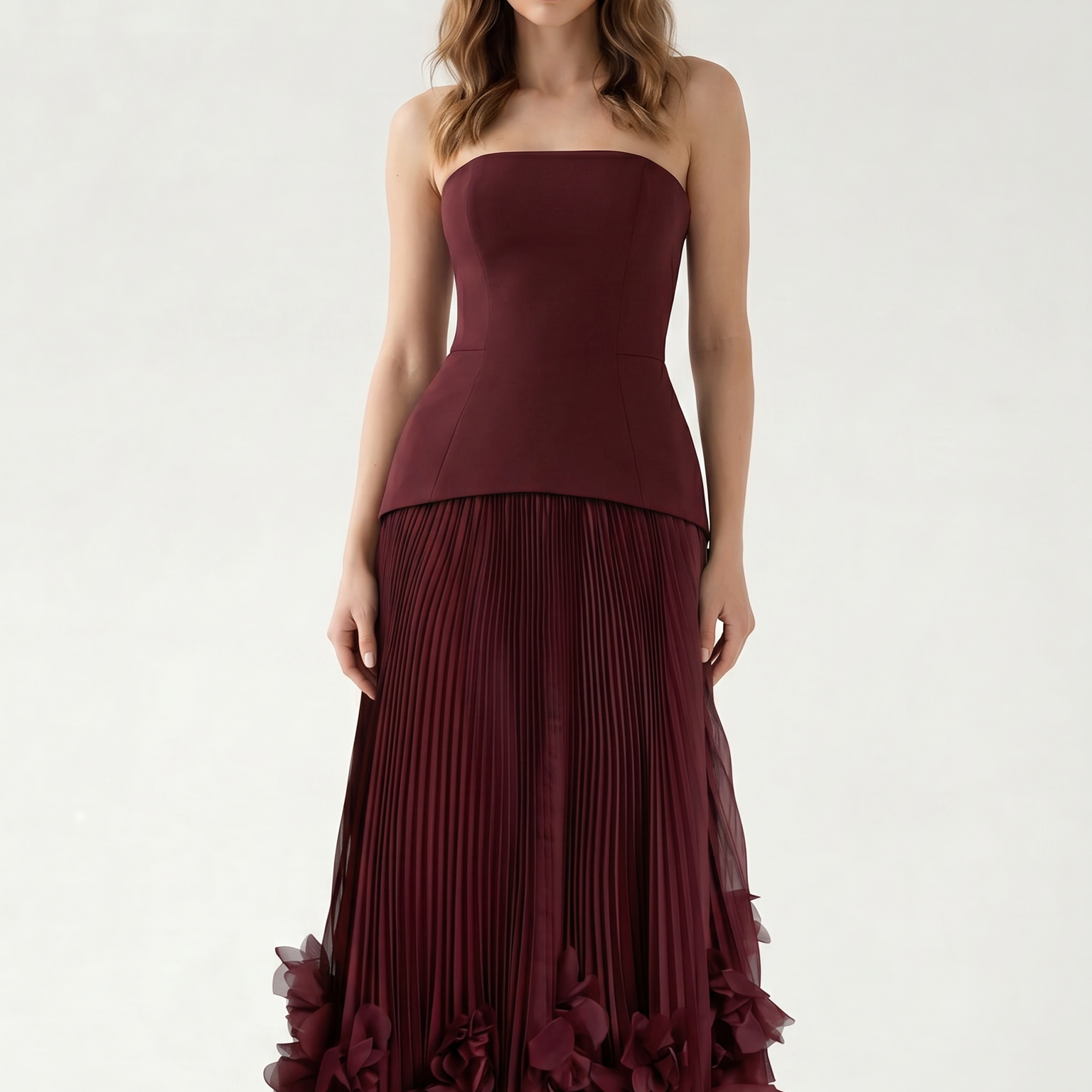 Florienne 3D Cicek Detayli Maxi Elbise