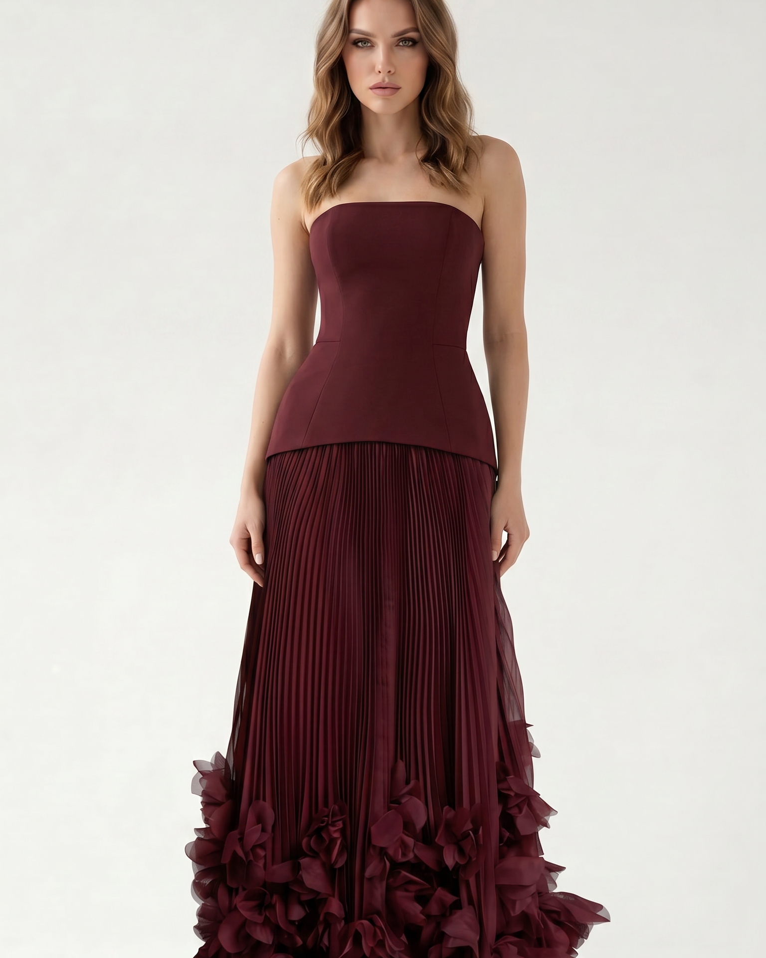 Florienne 3D Cicek Detayli Maxi Elbise
